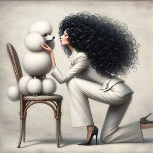 DIY Unfinished Diamond Painting Kit Diana Ross Hair and Poodle